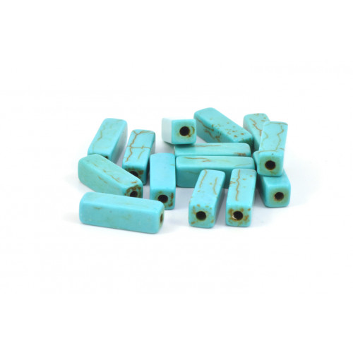 Tube magnésite 13x4mm turquoise